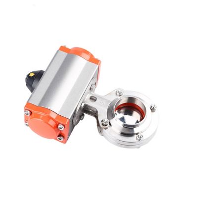 Sanitary pneumatic weld butterfly valve