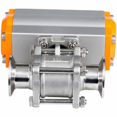 Sanitary pneumatic Tri Clamp 3-piece Ball Valve